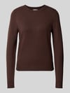 s.Oliver RED LABEL Slim Fit Pullover aus Viskose-Mix Dunkelbraun