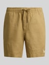 Polo Ralph Lauren Leinenshorts mit Tunnelzugbund und Logo Stitching Sand