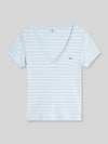 Tommy Jeans t-shirt o kroju slim fit z mieszanki bawełny Jasnoniebieski