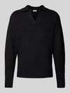 JACK & JONES Loose fit gebreide pullover met wol model 'SOHO' Zwart