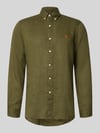 Polo Ralph Lauren Regular Fit Freizeithemd aus reinem Leinen Oliv