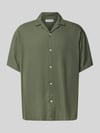 JACK & JONES Relaxed Fit Freizeithemd aus Viskose-Leinen-Mix Modell 'WAYNE' Dunkelgruen