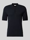 Casual Friday Slim Fit Poloshirt mit gerippten Abschlüssen Modell 'KARLO' Dunkelblau