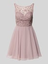 Laona Minikleid mit floralem Spitzenbesatz Mauve