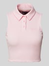 Tommy Jeans Korte top in riblook Roze