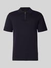 JACK & JONES Premium Regular Fit Poloshirt mit Reißverschluss Modell 'MILANO' Marine