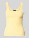 JJXX Tanktop in ajourtricot met vierkante hals model 'GIANNA' Lichtgeel