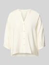 Christian Berg Woman regular fit blouse van viscosemix met 3/4-mouw Offwhite