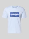 JACK & JONES regular fit T-shirt van puur katoen model 'COLE' Lichtblauw