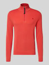 LERROS Strickpullover mit Troyer-Kragen Dunkelorange