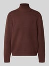 JACK & JONES Turtleneck-Pullover mit gerippten Abschlüssen Modell 'NORREBRO' Mittelbraun