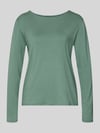 Fynch-Hatton Relaxed fit shirt met lange mouwen van viscosemix met boothals Rietgroen