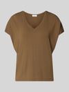 s.Oliver RED LABEL relaxed fit T-shirt van viscosemix Middenbruin