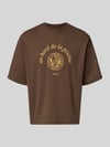 Selected Relaxed Fit T-Shirt aus reiner Baumwolle Modell 'BOXYNORMAN GRAPHIC' Dunkelbraun