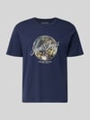 JACK & JONES t-shirt z okrągłym dekoltem model 'HONOLULU' Granatowy