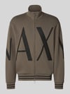Armani Exchange Bluza rozpinana z mieszanka bawełny Piaskowy