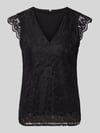 PIECES Slim fit blousetop met kant, model 'OLLINE' Zwart
