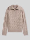 Tommy Hilfiger Relaxed Fit Troyer aus reiner Wolle Sand