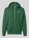 Nike Bluza rozpinana o kroju regular fit z mieszanki bawełny Ciemnozielony