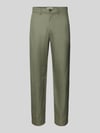 Selected Slim Fit Leinenhose aus Baumwoll-Leinen-Mix Modell 'MILES' Oliv