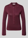 Selected Slim fit shirt met lange mouwen van een mix van lyocell en katoen, model 'FLURA LUREX' Bordeaux