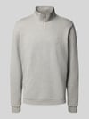 Les Deux Sweatshirt mit Troyer-Kragen Modell 'Norregaard' Hellgrau Melange