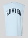 REVIEW Tanktop mit Logo-Print Hellblau