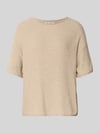 Marc O'Polo Boxy fit Pullover van Katoenmix-badstof Beige