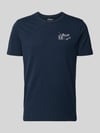 s.Oliver RED LABEL męski t-shirt o kroju regular fit z czystej bawełny Granatowy