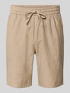 ONLY & SONS Regular Fit Bermudas aus Baumwoll-Leinen-Mix Modell 'LINUS' Beige Melange