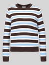 Jake*s Casual Regular Fit Pullover mit gestreiften Muster Schoko
