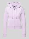 Juicy Couture Bluza rozpinana o kroju slim fit z aksamitu model 'Robertson' Jasnofioletowy