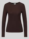 s.Oliver RED LABEL Slim fit shirt met lange mouwen van puur katoen Donkerbruin