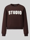 ONLY Loose Fit Sweatshirt aus Baumwoll-Mix Modell 'SWEAT' Dunkelbraun