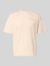 PEGADOR Oversized T-Shirt mit Label-Stitching Sand