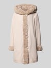 PETITE M. Wendejacke aus Webpelz mit Kapuze und Eingrifftaschen Ecru