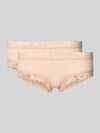 SKINY Slim Fit Panties mit Spitzenbesatz Beige