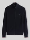 Tommy Hilfiger Regular Fit Strickjacke aus reiner Baumwolle Marine