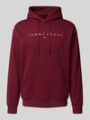 Tommy Jeans Regular Fit Hoodie aus Baumwoll-Mix Bordeaux