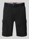 Petrol Regular Fit Bermudas mit Cargo-Taschen Black
