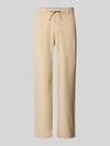 Selected Loose Fit Hose aus Baumwoll-Leinen-Mix Modell 'BRODY' Beige Melange