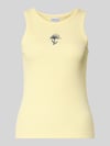 PIECES Slim Fit Top aus Baumwoll-Mix Modell 'MAY' Hellgelb