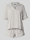 Polo Ralph Lauren Pyjama mit Logo-Stitchings Modell 'POLO ESSENTIALS' Hellgrau Melange