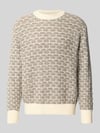 Selected Relaxed Fit Strickpullover aus Woll-Mix Modell 'KEITH' Offwhite