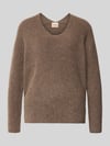 MOS MOSH Gebreide pullover van wolmix met v-hals model 'THORA' Taupe