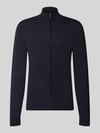 MCNEAL Slim Fit Strickjacke aus Viskose-Mix mit Stehkragen Marine