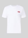 JACK & JONES t-shirt o kroju regular fit z czystej bawełny z detal z logo Biały