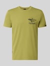 PME Legend T-shirt met labelprint en ronde hals Groen