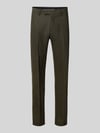 Tiger of Sweden slim fit broek van wolmix met katoenmodel 'Tenuta' Donkergroen