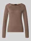 monari Regular fit shirt met lange mouwen van viscosemix Taupe